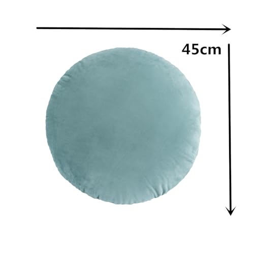 S_SSOY Round Throw Pillow 18",Soft Dutch Fleece Throw Pillow Round Cushion Floor Pillows for Living Room Sofa Bed Chair Floor Car Home Decoration (Cyan) - color: Cyan
