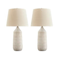 Signature Design by Ashley Willport Modern 26.5" Ceramic Table Lamp, Set of 2, Beige
