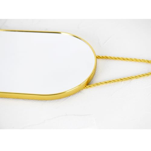 Arched Wall Mirror with Plastic Frame Arched Bathroom Mirror (Gold, 10.24" L x 6.5" W) - size: 10.2"L x 6.5"W
