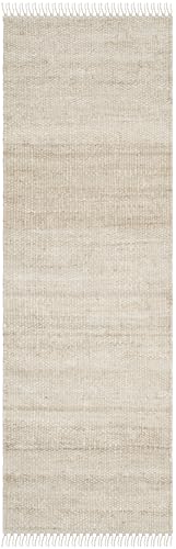 SAFAVIEH Natural Fiber Collection Runner Rug - 2'6" x 8', Ivory, Handmade Boho Fringe Woven Jute, Ideal for High Traffic Areas in Living Room, Bedroom (NF368B) - color: Ivory, size: 2'6" x 8' (Runner)