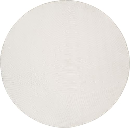 Abani Cream Area Rug for Living Room, Bedroom- Zen Reiki Pattern- 6' Round -Durable & Easy to Clean - color: Cream, size: 6' (Round)