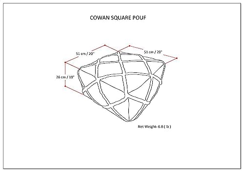 SIMPLIHOME Cowan Contemporary Square Pouf in Magenta and Natural Handloom Woven for the Living Room, Bedroom and Kids Room - color: Magenta and Natural, style: Wool Pouf