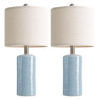 G-SAFAVA 20.5" Small Table Lamps for Living Room Lamp Set of 2 Ceramic Lamps for Bedroom Bedside Lamps Modern Boho Lamps for Night Stands Farmhouse Nightstand Lamp Side End Table Lamp, Light Blue - color: Light Blue