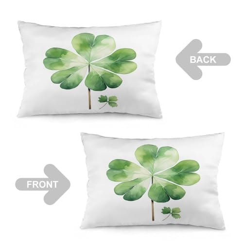 Pillow Cases Watercolor Green Lucky Clover Queen Pillowcase 16 "x24 St Outside Pillows Zippered Pillow Case Double-Sided Printing Design Decorations Supplies for Sofa Couch - color: Pattern-5, size: 24" x 16" (Pack of 1)