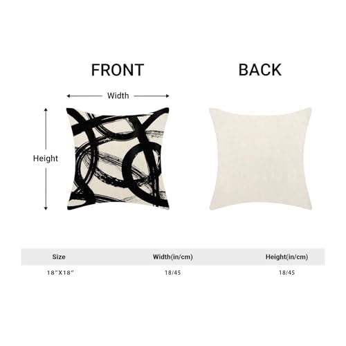 Boho Pillow Covers 18x18 Set of 2 Aesthetic Black Art Line Throw Pillow Cover Decoration Modern Abstract Pillowcase Farmhouse Decorative Linen Cushion Cover for Home Sofa Outdoor Decor - color: Abstract Line-d, size: 18" x 18" (Pack of 2)