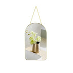 Small Arched Wall Mirror with Plastic Frame Arched Bathroom Mirror (Gold, 15.75" L x 9.25" W) - size: 15.8"L x 9.3"W
