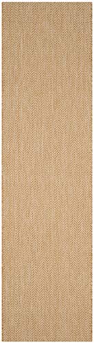 SAFAVIEH Outdoor Runner Rug 2'3"x6'7" - Courtyard Collection - Coastal Design, Natural & Cream, Durable & Easy Cleaning, Ideal for Patio, Entryway, Mudroom (CY8022-03012) - color: Natural/Cream, size: 2'3" x 6'7" (Runner)