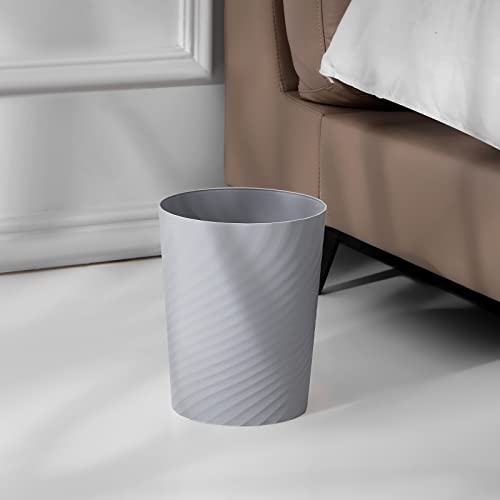 UUJOLY Plastic Small Trash Can Wastebasket, Garbage Container Basket for Bathrooms, Laundry Room, Kitchens, Offices, Kids Rooms, Dorms, (Grey, 1.8 Gallon) - color: Grey, size: 1.8 Gallon/1 Pack