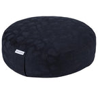 Meditation Cushion, Comfortable Meditation Pillow with Peacock Feather Jacquard Cover. Buckwheat Hull Filled Zafu Floor Pillow 16 * 16 * 5 in - color: Black