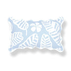 Hofdeco Premium Grandmillennial Coastal Hampton Patio Indoor Outdoor Lumbar Pillow Cover Only, 12"x20" Water Repellent for Backyard, Couch, Poolside, Baby Blue Print Palm Leaves and Hisbucs Flowers - color: Baby Blue Palm Leaves and Hisbucs Flowers 12"x20