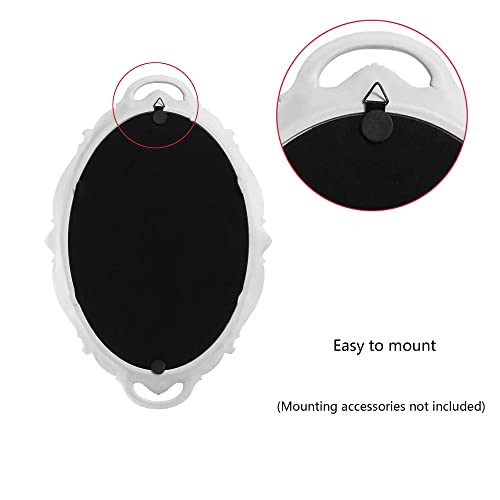 Tstarer Vintage Decorative White Framed Mirror, Small Oval Wall Hanging Mirror - 9.6" W x 14.3" L (White) - color: White
