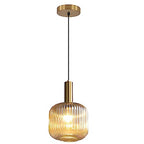 BOKT Modern Large Amber Glass Globe Pendant Light Fixture Brushed Brass Gold Kitchen Island Pendant Lighting Farmhouse Single 1-Light Spherical Ceiling Hanging Pendant Light (Amber) - color: Amber