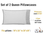 Sunflower Queen Pillowcases Set of 2, 100% Cotton Queen Pillow Cases 2, 20×30 inches Ash, Soft and Breathable - color: Ash, size: Queen (20"x30")