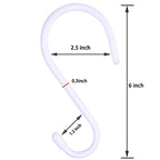 DINGEE 6 Inch Large White Heavy Duty S Hooks, 12 Pack, 7mm Thick Vinyl Coated, Non Slip Sturdy Metal S Hooks for Hanging Plants, Close, Bird Feeders, Large Objects, Tools, Bikes - color: White, size: 6 Inch-12 Pack