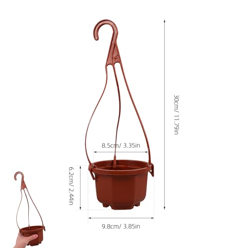 YARNOW Hanging Planters 10 Pack, 3.5 Inch Plastic Plant Pots with Drainage Holes and Hooks for Indoor Balcony Patio Garden
