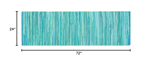 Cotton Hand Woven Chindi Runner Rug 2x6 Feet - Teal, Durable Rectangular Large Door Way Rag Rugs Ideal for Hallways, Kitchen, Bedroom, Nursery Room | Green Soft Reversible Floor Mat for Kids Space - color: Teal, size: 2' x 6' (Runner)