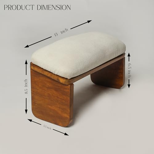 HOMORA Handcrafted Wooden Meditation Bench – Ergonomic Cushioned Yoga Stool, Ergonomic Kneeling Stool for Prayer, Yoga, Zen Meditation, Floor Sitting – Portable Low Table for Home & Studio