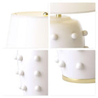 Modern Ceramic Linden Table Lamp - 26" White Ball Farmhouse Design, Classic Table Lamp Pottery Tapered Drum Shade for Living Room, Bedroom, Office, and Home （White） - color: White Pottery, size: 26 inch