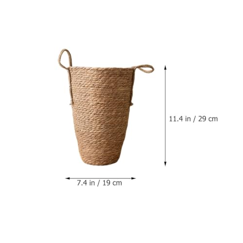 Toyvian Large Woven Plant Basket Boho Straw Flower Pot Indoor Outdoor Decorative Planter for Living Room with Handwoven Rattan Design
