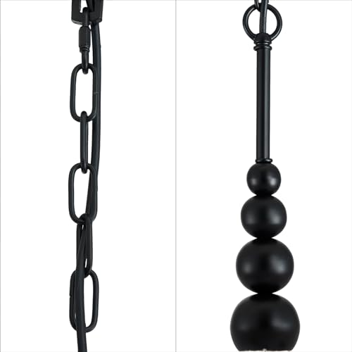 Shrine Lighting Double Drum Chandeliers, Farmhouse Style, Perfect Drum Pendant Light for Dining Room, D20'' x H10'', Adjustable Chains 55'', E12*4 Sockets, Beige Linen Fabric Lampshade & Black Rod - color: Beige&Double D20''