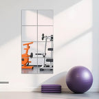 Ruomeng Full Length Mirror Tiles - 12 Inch x 8Pcs Frameless Wall Mirror Full Body Mirror for Home Gym Vanity Bedroom, Living Room - size: 12"x12"-8pcs