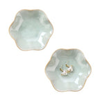 JAMEND CLXP 2PCS Lotus Leaf Shape Ring Holder Dish, Small Key Bowl, Ceramic Trinket Tray Jewelry Dish Organizing Necklace Earrings for Mom Friend Sister, All Jewelries Are NOT Included, Light Green.… - color: Light Green-2PCS