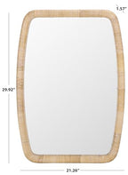 SAFAVIEH Home Collection – Lani Natural Rattan Wall Mirror, Rounded Rectangular Frame, Vertical or Horizontal Hanging Accent (MRR9032A)