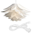 kwmobile Hanging Puzzle Lamp Kit - Lotus Flower 19.7" (50cm) Modern Ceiling Pendant Light with DIY Shade to Assemble and 15ft Plug-in Power Cord