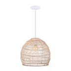 Arturesthome 15.7" Rustic Woven Pendant Ceiling Light Fixture,Rattan Chandeliers Hanging Light for Farmhouse Home Decro Kitchen Island Dinning - color: Rattan, size: 15.7in*13.78in