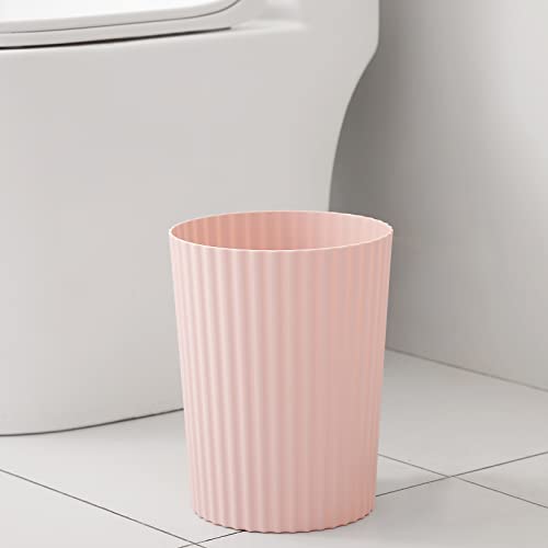 JiatuA Small Trash Can Plastic Wastebasket Round Garbage Container Bin for Bathroom, Kitchen, Bedroom, Home Office, College Dorm, Pink - color: Pink, size: 1.8 Gallons