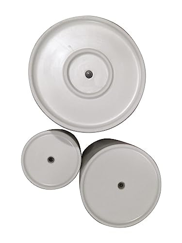 Amazon Basics Fluted Ceramic Planters for Indoor Outdoor Plants, Round Flower Pots with Drainage Hole, Set of 3, 6 inch, 8 inch, 10 inch, White - color: White, size: 6 inch, 8 inch, 10 inch