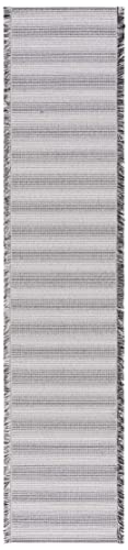 SAFAVIEH Augustine Collection Runner Rug - 2' x 9', Ivory & Black, Cotton Stripe Fringe Design, Non-Shedding & Easy Care, Ideal for High Traffic Areas in Living Room, Bedroom (AGT501Z) - color: Ivory/Black, size: 2' x 9' (Runner)
