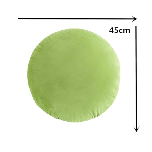 S_SSOY Round Throw Pillow 18",Soft Dutch Fleece Throw Pillow Round Cushion Floor Pillows for Living Room Sofa Bed Chair Floor Car Home Decoration (Green) - color: Green