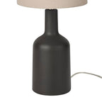 Nourison Home 22" Black Ceramic Table Lamp with Oatmeal Linen Shade for Modern Farmhouse, Bedside Lamp, Living Room Lamp, Small Accent Lamp for Dining Room - color: Black