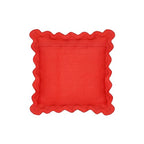 Tov Furniture Scalloped Edge Rust and Pink Linen Throw Pillow - color: Rust, Pink