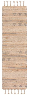 SAFAVIEH Natura Collection Runner Rug - 2'3" x 8', Natural & Beige, Flat Weave Boho Braided Tassel Jute & Wool Design, Ideal for High Traffic Areas in Living Room, Bedroom (NAT278A) - size: 2'3" x 8' (Runner)
