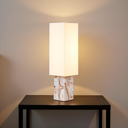 Cruiser’s Caché 18" Contemporary Contemporary Agate Table Lamp, Natural Color with Handloomed Fabric Lampshade - style: Contemporary Agate