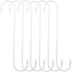 ESFUN 6 Pack 12 inch Extra Large S Hooks White Heavy Duty Plant Hanging Hooks Long S Shaped Extension Hooks for Kitchenware,Utensils,Pergola,Closet,Flower Basket,Garden,Patio,Indoor Outdoor Uses - color: White