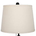 Bedside Table Lamps Set of 2: Tall Black Table Lamps for Living Room End Table | Height Adjustable 3-Way Dimmable Nightstand Lamp with Pull Chain Switch Modern Lamps for Bedroom Office(Bulbs Included) - color: Black+Beige Shade Set of 2