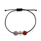 BOHO GARDEN Healing Bead Bracelets - Spiritual Crystal Beaded Bracelet - Made of 3 Real & Natural Gemstones, Adjustable 3-9.7” Black Rope - Gem Stones Jewelry for Men, Women, Teens (13+) - 8mm Bead - color: Health