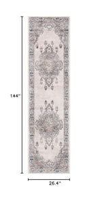 SAFAVIEH Oregon Collection Runner Rug - 2'2" x 12', Beige & Grey, Oriental Distressed Design, Non-Shedding & Easy Care, Ideal for High Traffic Areas in Living Room, Bedroom (ORE898B) - size: 2'2" x 12' (Runner)