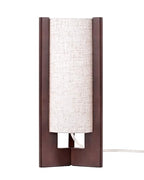 EDISHINE Wood Table Lamp, 13.5" Small Bedside Lamp, Beige Linen Shade, Rosewood Cylinder Nightstand Lamp for Bedroom Living Room, On-Off Line Switch, E26 Base (Bulb Not Included) - color: Dark Walnut Color