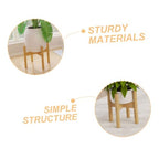 Abaodam Bamboo Plant Pot Stand Indoor Plant Display Rack Boho Style Flower Pedestal