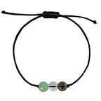 BOHO GARDEN Healing Bead Bracelets - Spiritual Crystal Beaded Bracelet - Made of 3 Real & Natural Gemstones, Adjustable 3-9.7” Black Rope - Gem Stones Jewelry for Men, Women, Teens (13+) - 8mm Bead - color: Productivity