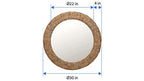 KOUBOO Round Rope Wall Mirror, Chequered, Beige/Natural