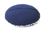 CRAFT KALA Meditation Floor Pillow Cover, Round Large Pillows Cover Seating for Adults, Bohemian Mandala Circle Cushions Cover for Outdoor Fireplace Yoga Living Room (Blue, 32" Round)