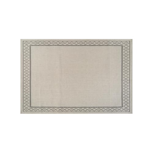 Luul Home Easy Jute Rugs 2x3 Frame Bone Color Living Room Indoor Outdoor Door Mat for Patio and Kitchen Rug High Traffic Washable Easy to Clean Solid Boho Woven Design Carpet (2 x 3) - color: Frame/Bone Black, size: 2' x 3' (Rectangular)