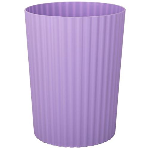 JiatuA Small Trash Can Plastic Wastebasket Round Garbage Container Bin for Bathroom, Kitchen, Bedroom, Home Office, College Dorm, Taro Purple - color: Taro Purple, size: 1.8 Gallons