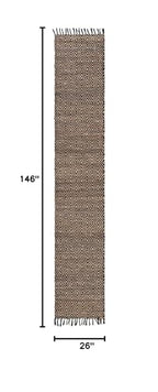 Unique Loom Braided Jute Collection Area Rug - Assam (2' 2" x 12' 2" Runner, Black/ Natural) - color: Black/Natural, size: 2'2" x 12'2" (Runner)