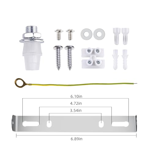 Arturesthome 7" White Ceiling Plate Light Kit Rewind Single Hole with Hardware,Ceiling Canopy for Pendant Lighting or Chandelier,Universel Canopies/Screw Fixing on Both Sides - color: White, size: 7.08 Inch